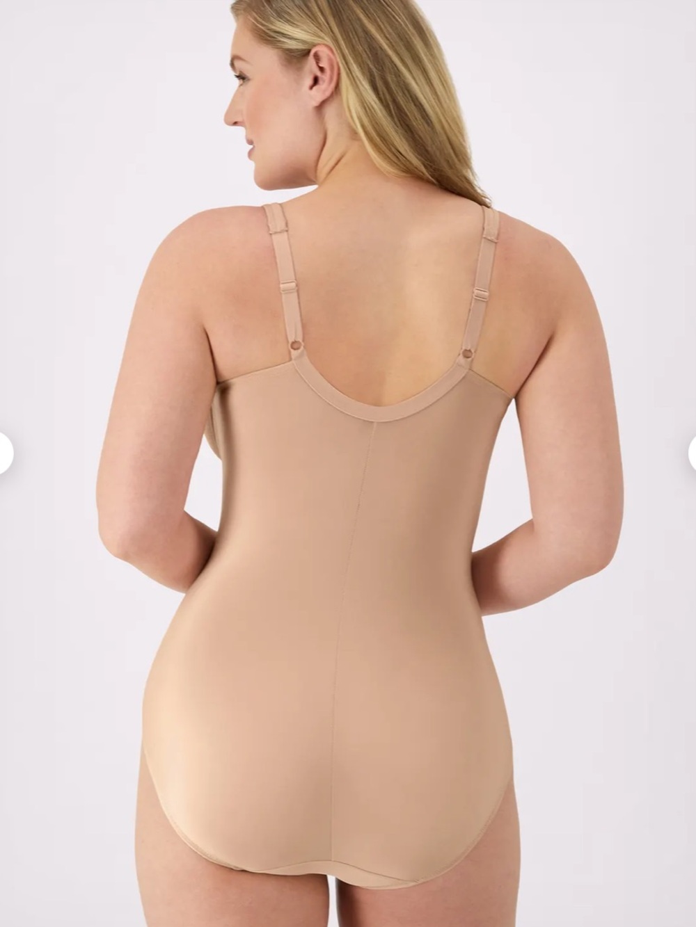 NWT Bali Firm Control Lace Body Briefer Shapewear Nude 34D - Picture 2 of 14